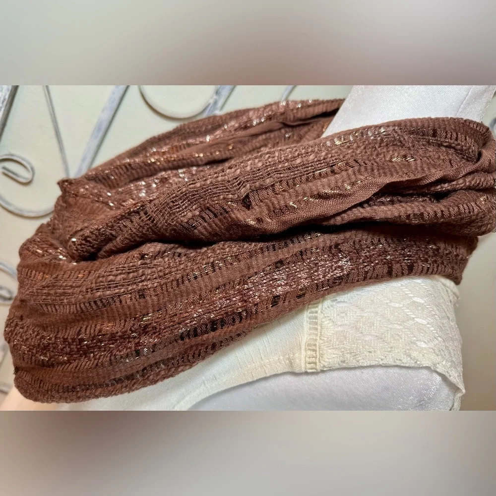 Charming Charlie Brown Iridescent Infinity Scarf #1112